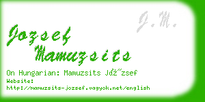 jozsef mamuzsits business card